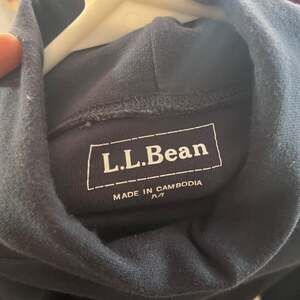 L.L.Bean Navy Blue Interlock Mock Turtleneck Long Sleeve Shirt Size M